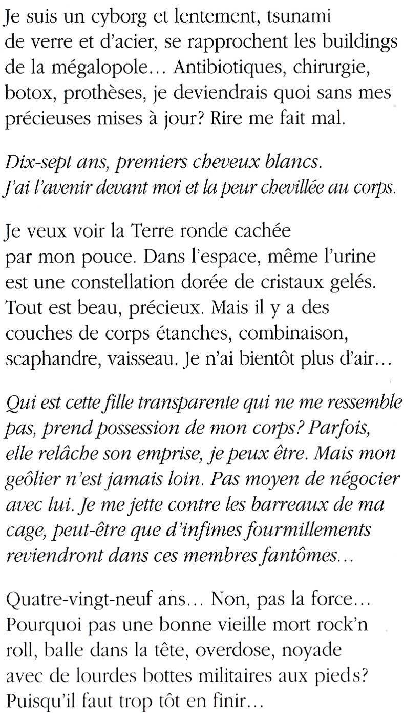 "Deux vies" fiction poétique de Cécile Desbrun et Jérémy Zucchi, parue dans "Non, pas ce soir" (La Trame, 2011)